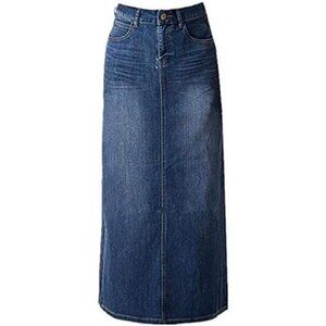 Long Denim Skirt for Women Deep Blue